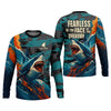 Joycorners Shark Fishing Shirt, Fearless In The Face Of The Unknown Fishing UPF Shirts, Fishing Gifts For Men