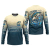 Joycorners Fishing Is My Therapy Navy And Beige Fishing UPF Shirts, Gift For Fisherman, Fishing Shirts For Men