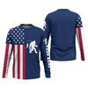 Joycorners Bigfoot American Flag Patriotic Fishing Shirt, SPF Shirt For Men, Gift For Fisherman, Fishing Shirts For Men