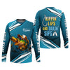 Joycorners Rippin' Lips & Takin' Sips Fishing SPF Shirt For Men, Gift For Fisherman, Fishing Shirts For Men