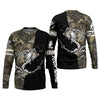 Joycorners Camo Black Fishing UPF Shirts, Camouflage Fishing Shirts, Fishing Gifts For Men, Men's Fishing Shirt