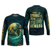 Joycorners The Struggle Is Real But So Is The Reward Horror Fishing SPF Shirt For Men, Men's Fishing Shirts Long Sleeve