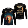 Joycorners Someone I Love is Fishing in Heaven Shirt, Funny Fishing T-shirt, SPF Shirt For Men, Gift For Fisherman