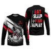 Joycorners Eat Sleep Fish Repeat Water Splash Fishing UPF Shirts, Fisherman Gift, Fishing Shirts For Men