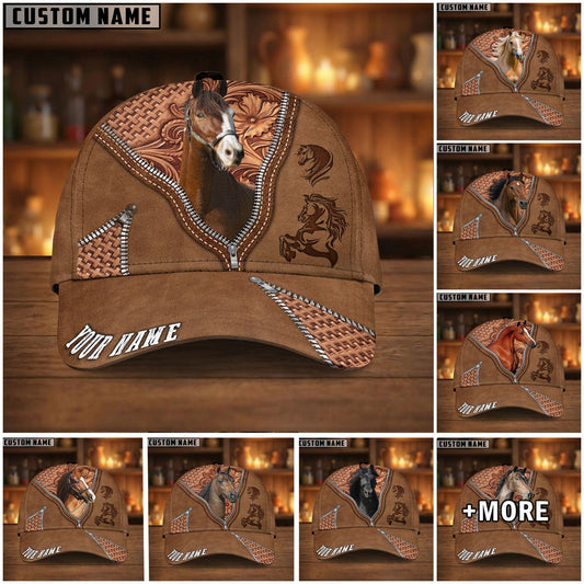 Joycorners Personalized Western Horse Leather Style Cap (9 Breeds)