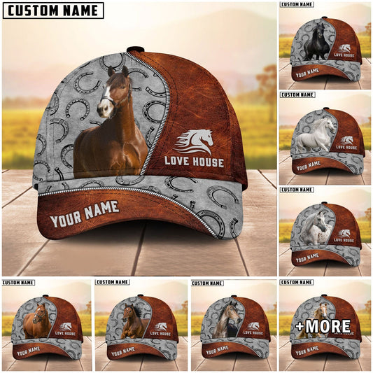 Joycorners Personalized Horse Leather Patch Cap (9 Breeds)