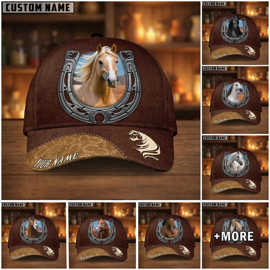 Joycorners Personalized Horseshoe Horse Lover Personalized 3D Cap ( 9 Breeds)