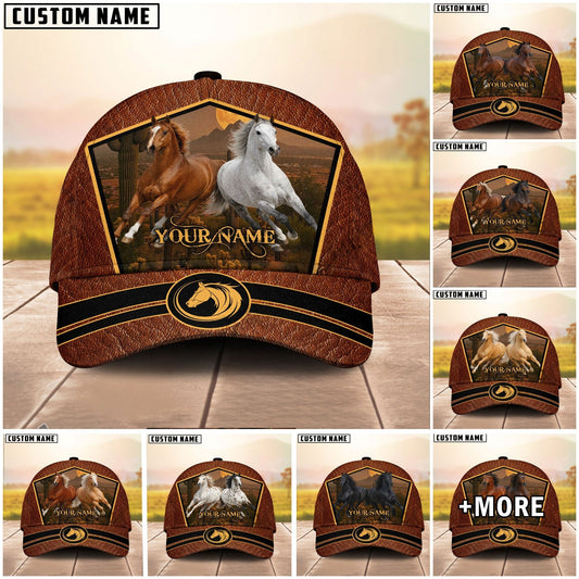 Joycorners Personalized Desert Sunset Running Horses Cap