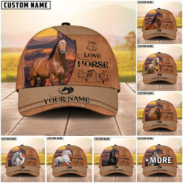 Joycorners Personalized Wild Soul Leather Style Horse Cap