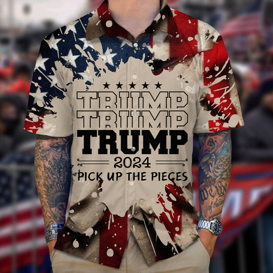 Joycorner Trump 2024 Pick Up The Pieces Hawaiian Shirt