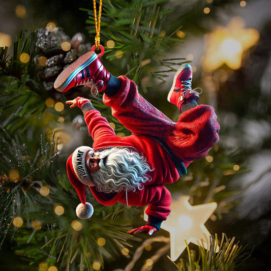 Joycorners Break Dance Santa Home Decor Christmas Ornament, Personalized Ornament 2D Flat LM2211