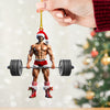 Joycorners Weightlifter Santa Christmas Ornament, Personalized Ornament 2D Flat LM2211