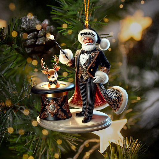 Joycorners Magician Santa Home Decor Christmas Ornament, Personalized Ornament 2D Flat LM2211