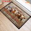 Joycorners Texas Longhorn Custom Name - Home To Where The Herd Is FarmHouse Doormat