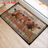 Joycorners Red Angus Welcome Custom Name Doormat