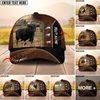 Joycorners Cow Rancher  Cattle Farmer Tooled Pattern Cap Gift Custom Name 3D Cap (10 Breeds)