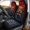 Joycorners Customized Name Highland Jean Overalls Pattern Car Seat Covers (2Pcs)