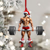 Joycorners Weightlifter Santa Christmas Ornament, Personalized Ornament 2D Flat LM2211