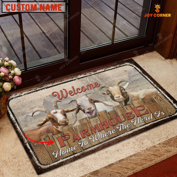 Joycorners Goat Welcome Custom Name Doormat