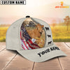 Joy Corners Limousin Eagle US Flag Leather Pattern Customized 3D Cap