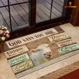 God Says You Are - Charolais Cattle Doormat