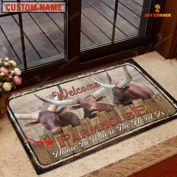 Joycorners Watusi Welcome Custom Name Doormat