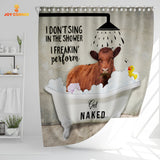Joy Corners Red Angus I Don't Sing In The Shower 3D Shower Curtain