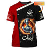 Joycorners 3D Full Print Skull Chef Shirt Personalized Name Gift For Chef Lovers MT2509