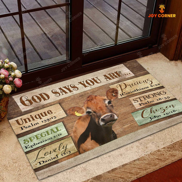 God Says You Are - Jersey Cattle Doormat