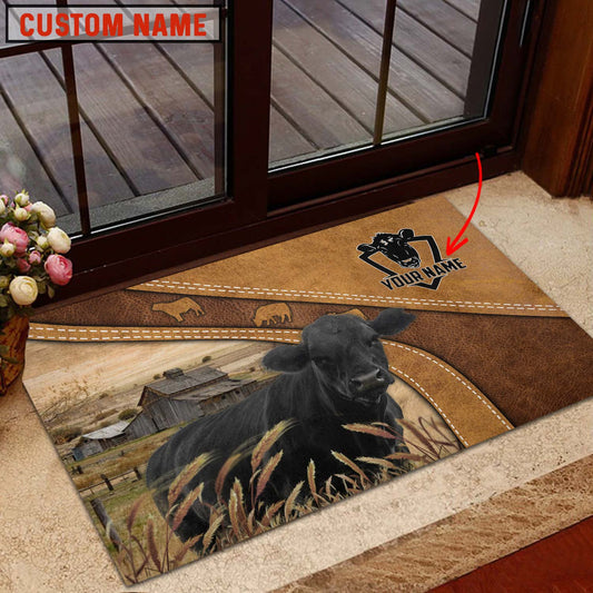 Joycorners Black Angus Personalized - Welcome  Doormat