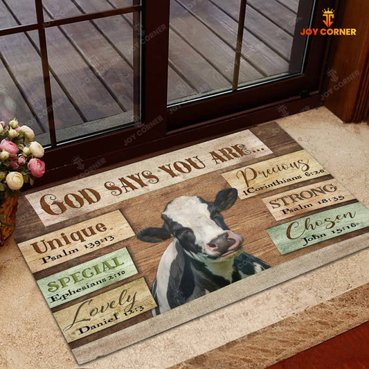 God Says You Are - Holstein Cattle Doormat