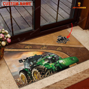 Joycorners Tractor Personalized - Welcome Brown Doormat