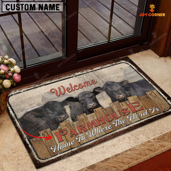 Joycorners Black Sim Angus Personalized - Welcome  Doormat