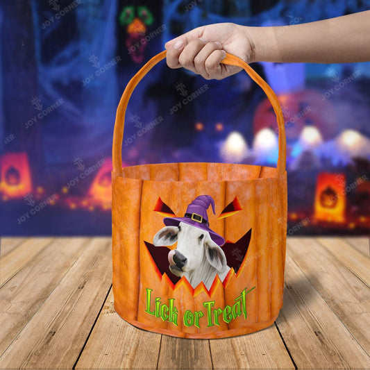 Joycorners Brahman Cattle Lick or Treat Personalized Name Halloween Spooky Candy Basket