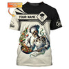 Joycorners 3D Full Print Chef Skeleton With Pan Of Food Shirt Personalized Name Gift For Chef Lovers MT2509