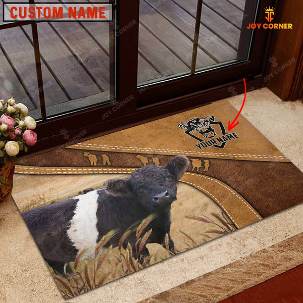 Joycorners Belted Galloway Personalized - Welcome  Doormat