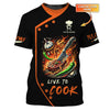 Joycorners 3D Full Print Chef's Knife With Mouth-Watering Steak T-Shirts Personalized Name Gift For Chef Lovers MT2509