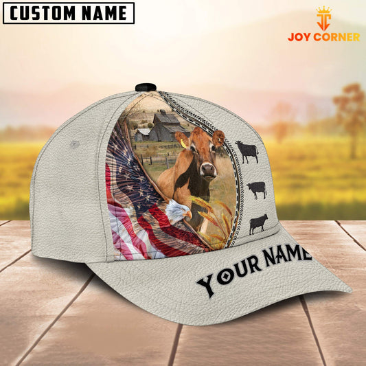 Joy Corners Jersey Eagle US Flag Leather Pattern Customized 3D Cap