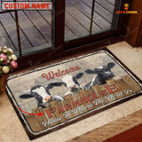 Joycorners Holstein Custom Name - Home To Where The Herd Is FarmHouse Doormat