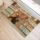 God Says You Are - Jersey Cattle Doormat