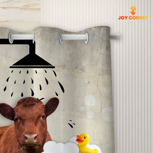 Joy Corners Red Angus I Don't Sing In The Shower 3D Shower Curtain