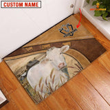 Joycorners Charolais No Horn Personalized - Welcome  Doormat