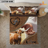 Joycorners Texas Longhorn Love God Custom Name Bedding Set