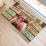 God Says You Are - Shorthorn Cattle Doormat