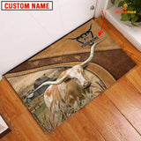 Joycorners Texas Longhorn Personalized - Welcome  Doormat