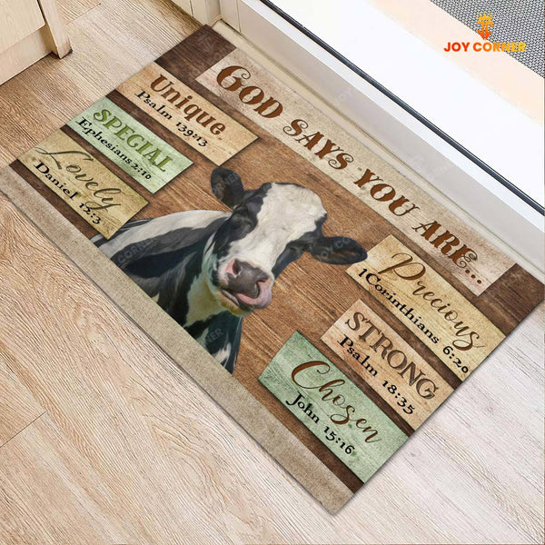 God Says You Are - Holstein Cattle Doormat