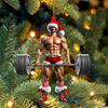 Joycorners Weightlifter Santa Christmas Ornament, Personalized Ornament 2D Flat LM2211