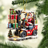 Joycorners Forklift Santa Christmas Ornament, Personalized Ornament 2D Flat LM2211