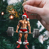 Joycorners Weightlifter Santa Christmas Ornament, Personalized Ornament 2D Flat LM2211