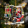 Joycorners Forklift Santa Christmas Ornament, Personalized Ornament 2D Flat LM2211